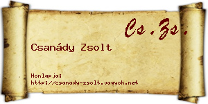 Csanády Zsolt névjegykártya